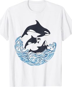 Funny Orca Killer Whales Bouquet, Orca family, Cool Pisces T-Shirt