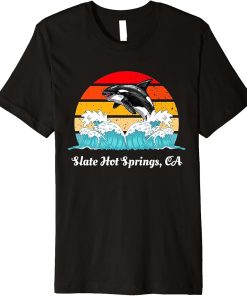 Vintage Slate Hot Springs CA Distressed Orca Killer Whale Premium T-Shirt